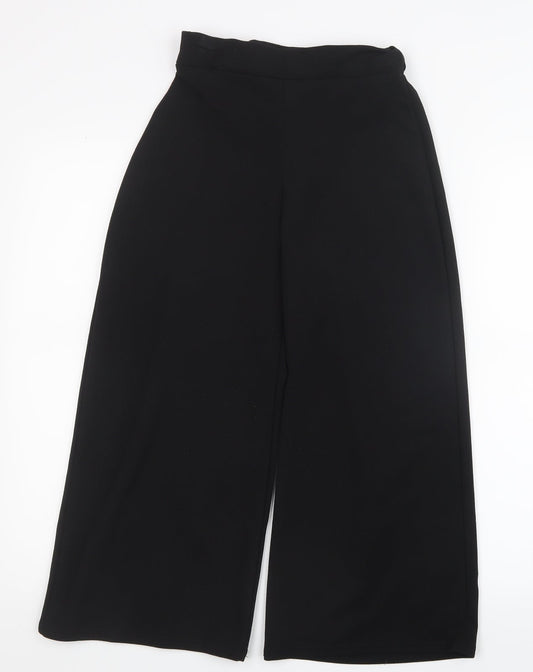 Boohoo Womens Black   Cropped Trousers Size 6 L20.5 in