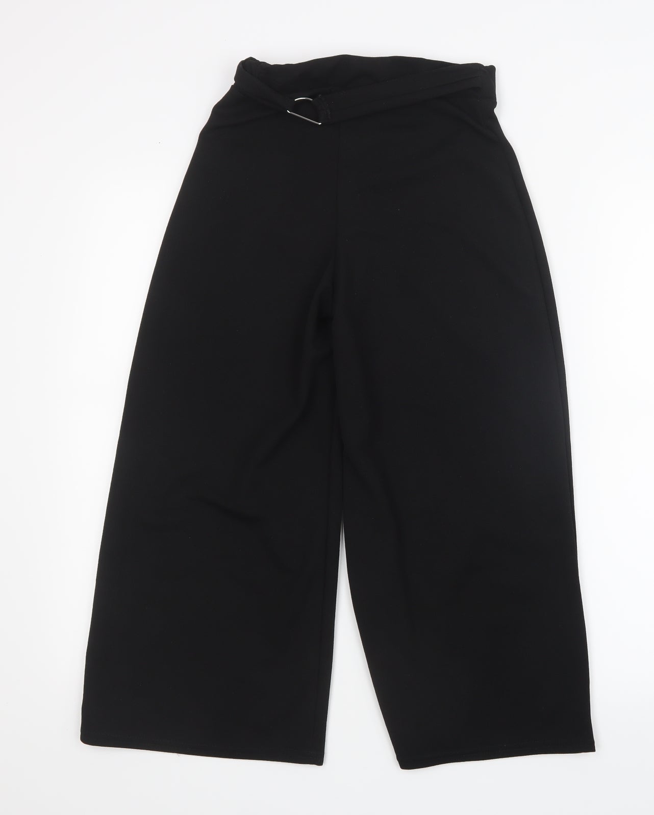 Boohoo Womens Black   Cropped Trousers Size 6 L20.5 in