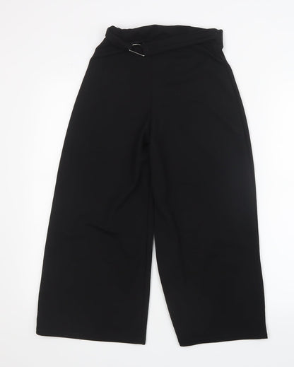 Boohoo Womens Black   Cropped Trousers Size 6 L20.5 in