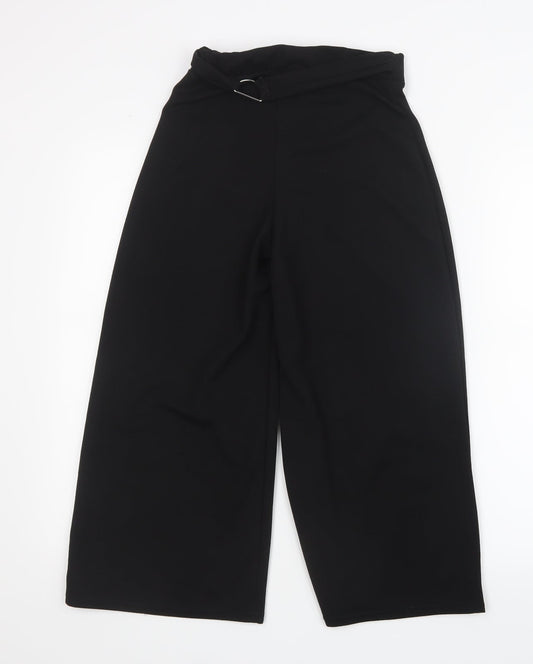 Boohoo Womens Black   Cropped Trousers Size 6 L20.5 in