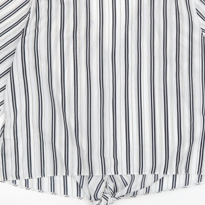 F&F Womens White Striped  Basic Blouse Size 10