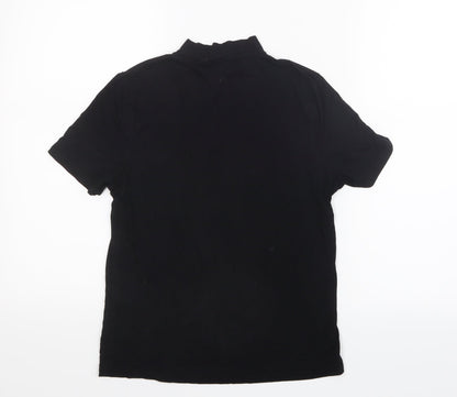 Womens UK Size 12 Red Herring Black Basic T-Shirt