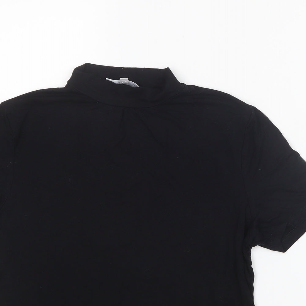 Womens UK Size 12 Red Herring Black Basic T-Shirt