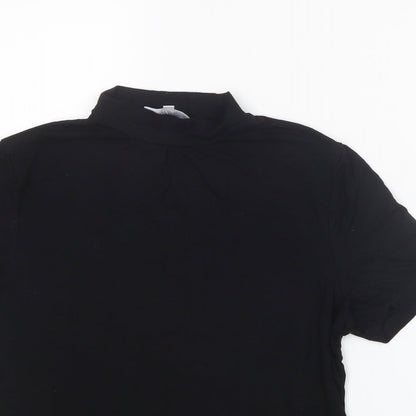 Womens UK Size 12 Red Herring Black Basic T-Shirt