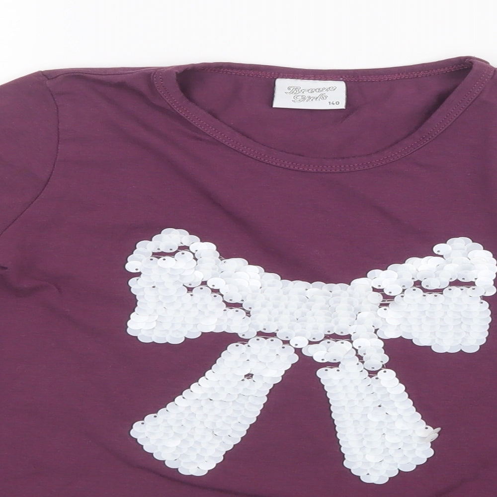 Breeze Girls Girls Purple   Basic T-Shirt Size 10 Years