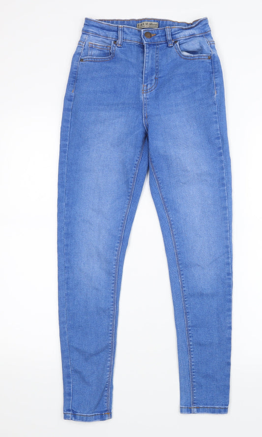 Denim Co. Womens Blue  Denim Straight Jeans Size 10 L26.5 in