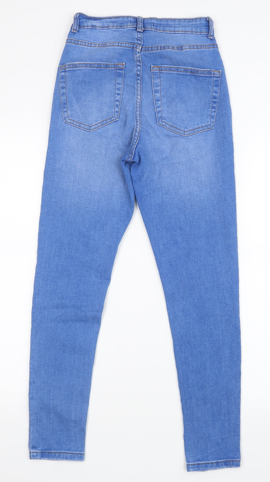 Denim Co. Womens Blue  Denim Straight Jeans Size 10 L26.5 in
