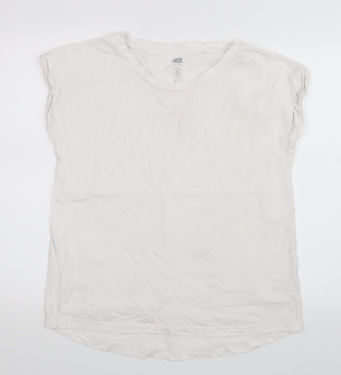 F&F Womens White   Basic T-Shirt Size 12