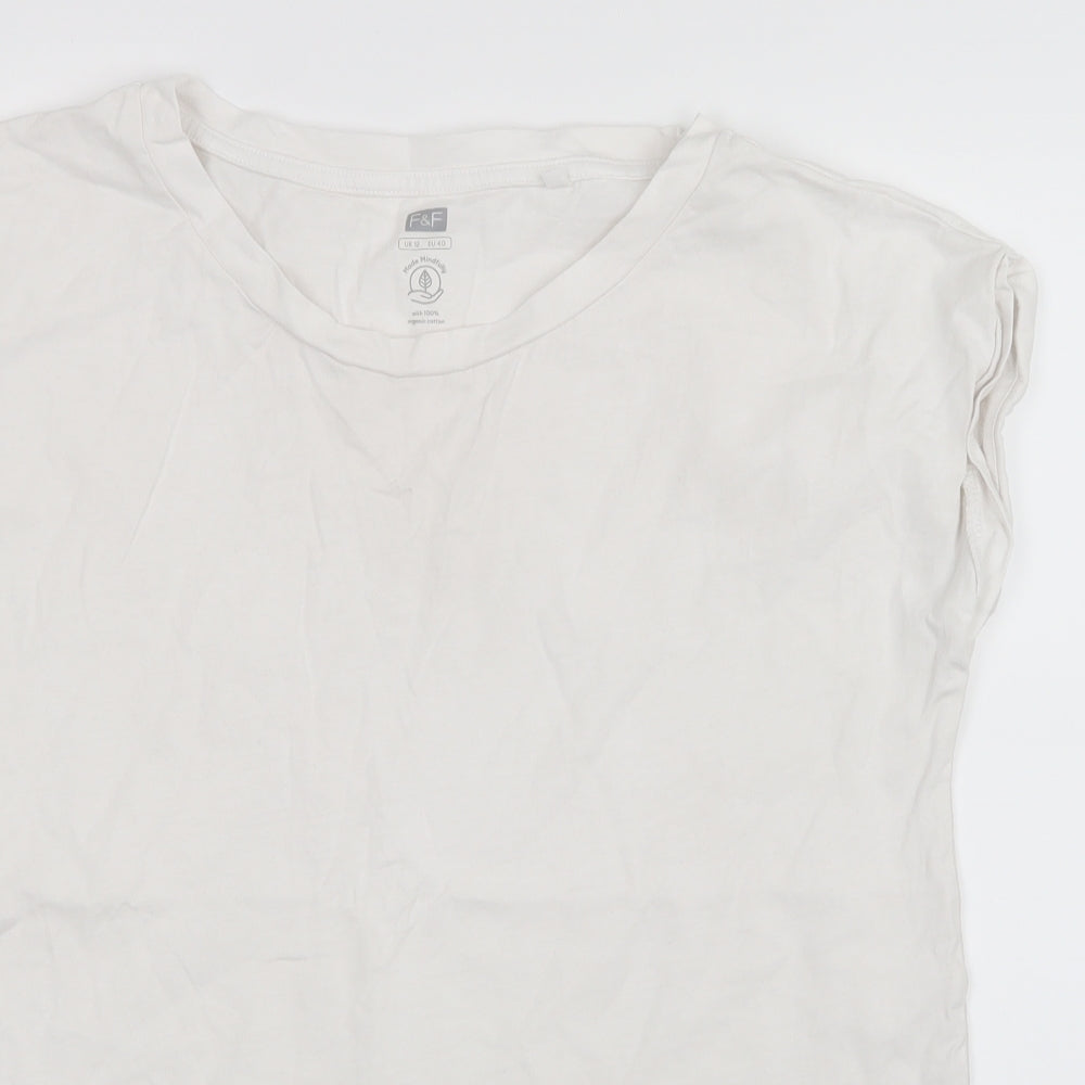 F&F Womens White   Basic T-Shirt Size 12