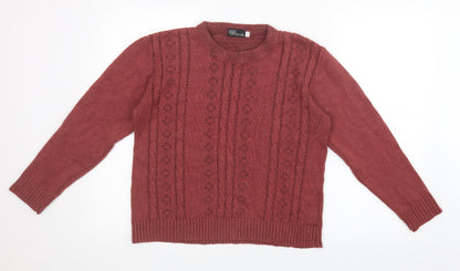 Pyari Womens Red  Knit Pullover Jumper Size L