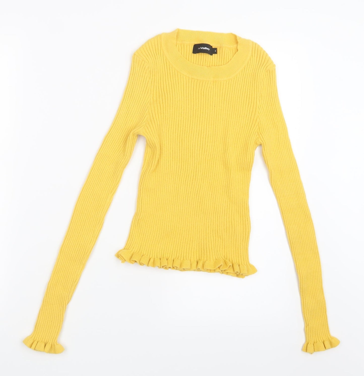 Miss Valley Womens Yellow   Basic T-Shirt Size S
