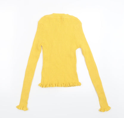 Miss Valley Womens Yellow   Basic T-Shirt Size S