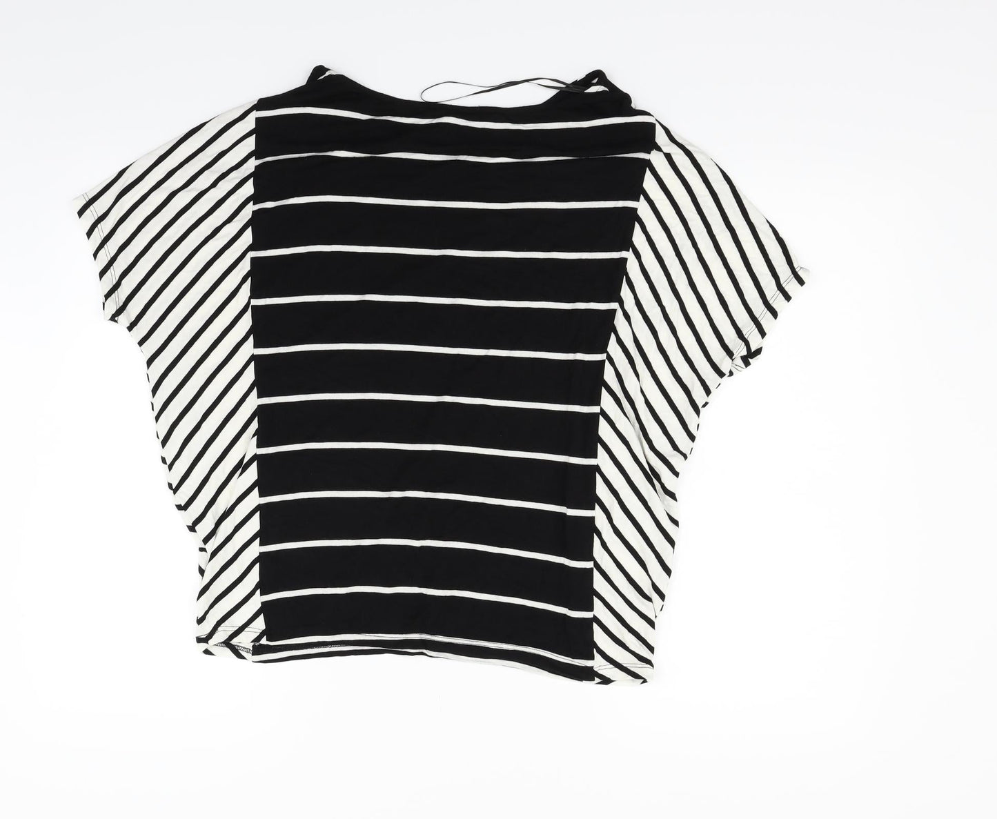 F&F Womens Black Striped  Basic T-Shirt Size 8