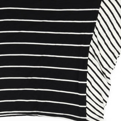 F&F Womens Black Striped  Basic T-Shirt Size 8