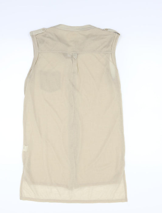 Womens UK Size 8 Atmosphere Beige Basic Button-Up