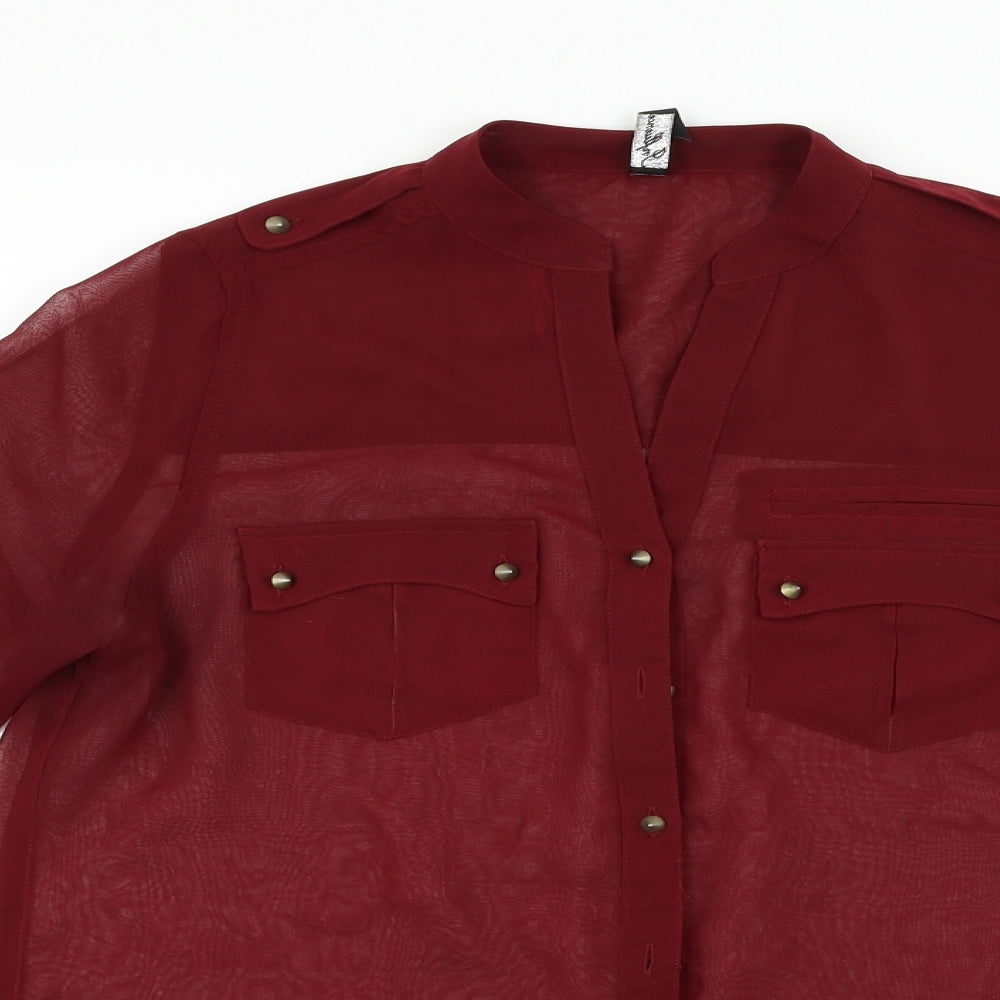 iNFLUENCE Womens Red   Basic Button-Up Size 10