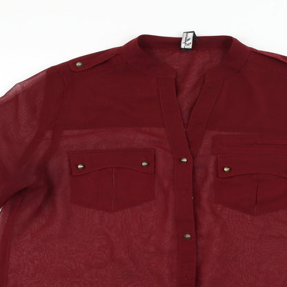 iNFLUENCE Womens Red   Basic Button-Up Size 10