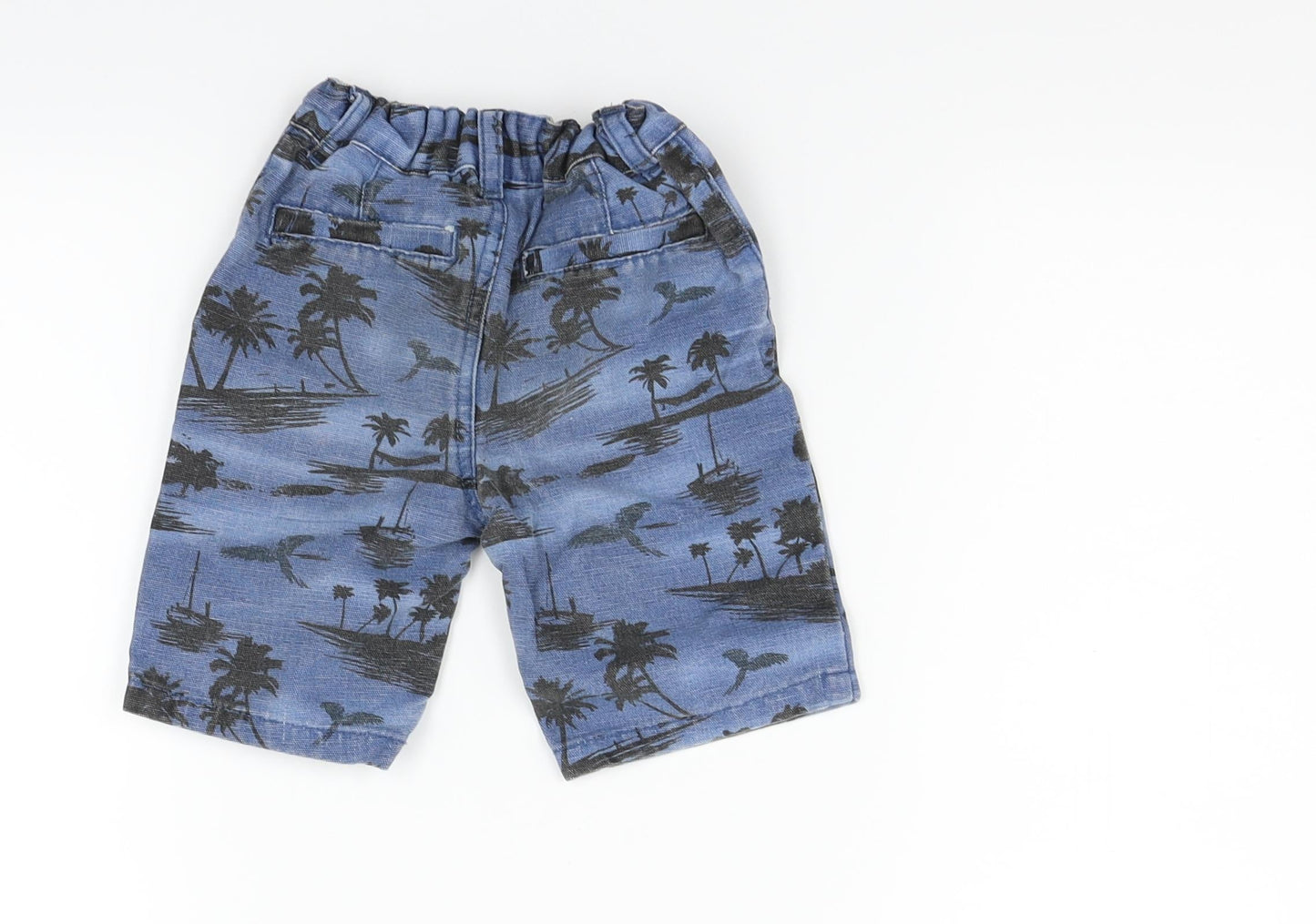 deniem & co Boys Blue Geometric  Cropped Trousers Size 18-24 Months