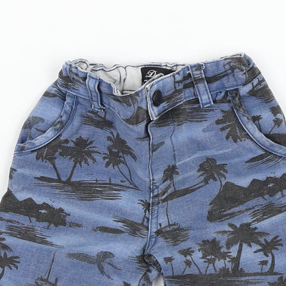 deniem & co Boys Blue Geometric  Cropped Trousers Size 18-24 Months