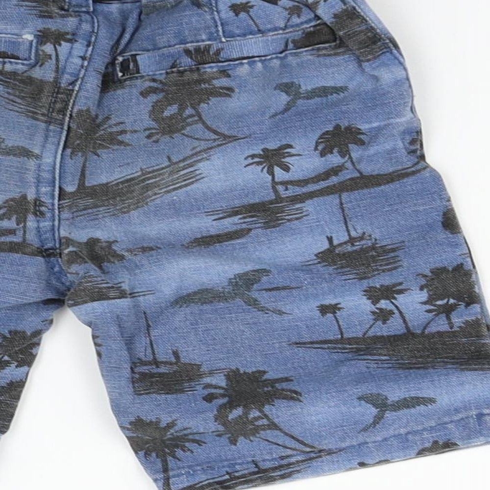 deniem & co Boys Blue Geometric  Cropped Trousers Size 18-24 Months