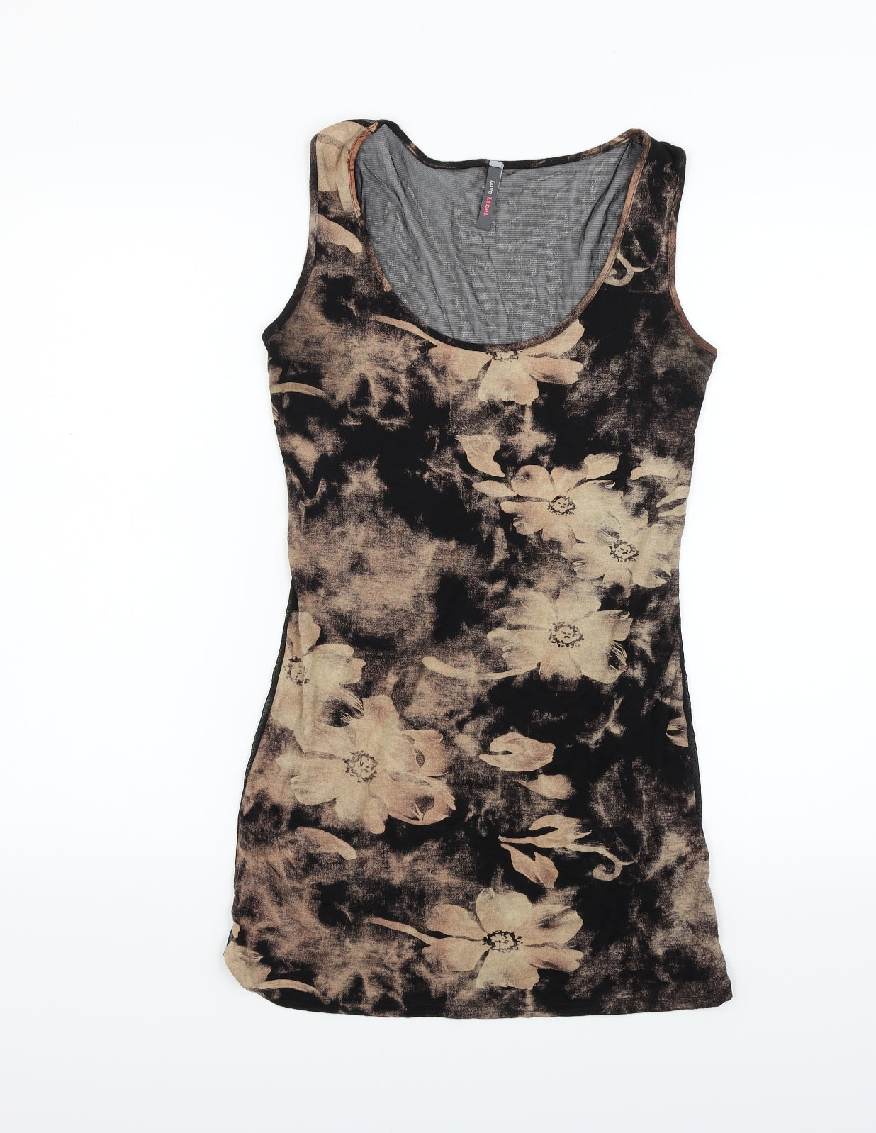 Womens UK Size 12 Love Label Beige Basic Tank