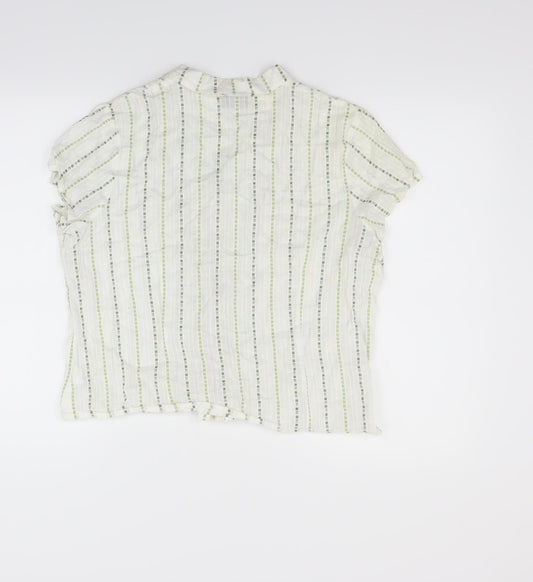 Womens UK Size 18 Alex & Co White Basic Button-Up
