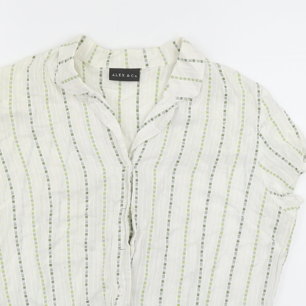 Womens UK Size 18 Alex & Co White Basic Button-Up