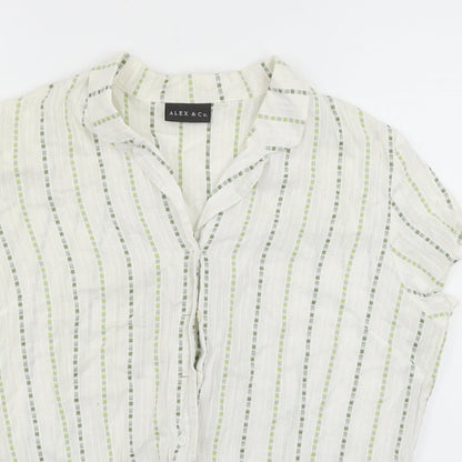 Womens UK Size 18 Alex & Co White Basic Button-Up