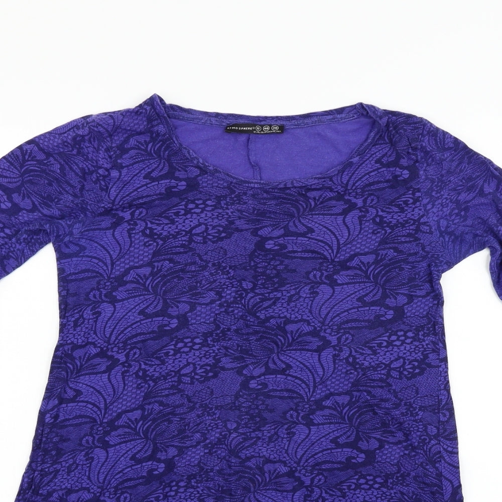 Atmosphere Womens Purple Geometric  Fit & Flare  Size 12