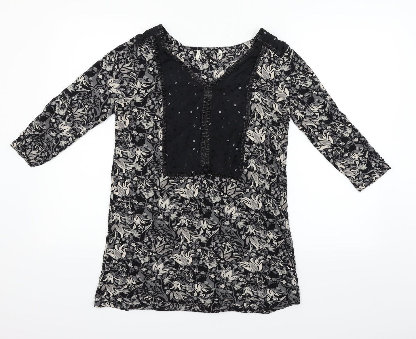 NEXT Womens Black Geometric  Fit & Flare  Size 10