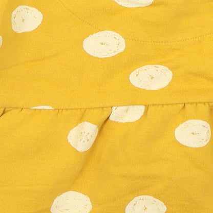 F&F Girls Yellow Polka Dot  Pullover Sweatshirt Size 2-3 Years