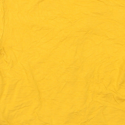Womens UK Size 12 New Look Yellow Basic Button-Up
