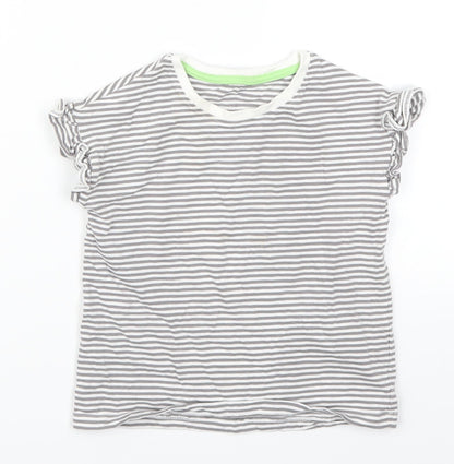 Marks and Spencer Girls Grey Striped  Basic T-Shirt Size 4-5 Years