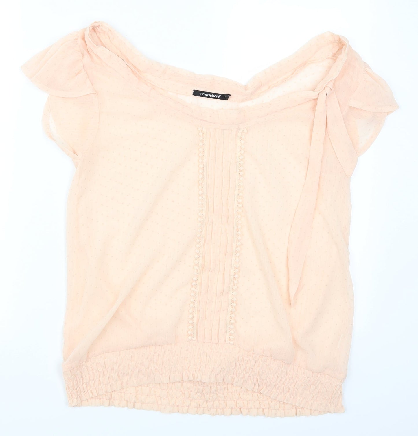 Atmosphere Womens Pink Polka Dot  Basic Button-Up Size 12