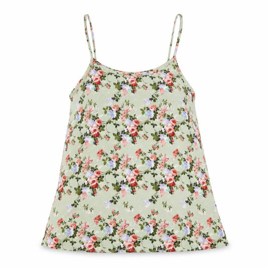 Peacocks Womens Green Floral  Basic Tank Size 8
