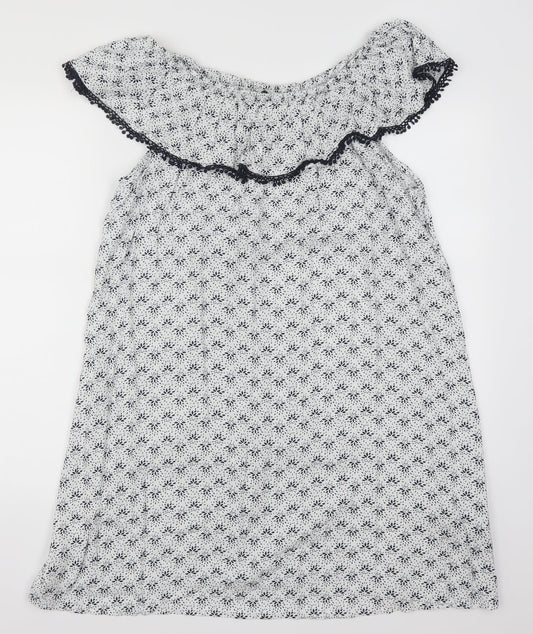 George Womens White Floral  A-Line  Size 14  - Blue