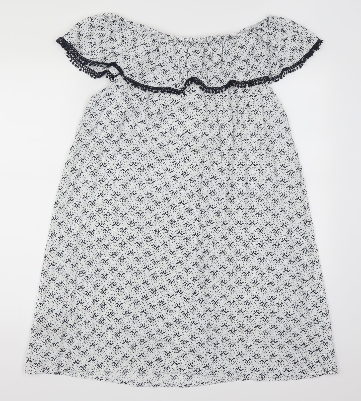 George Womens White Floral  A-Line  Size 14  - Blue