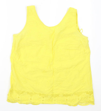 Papaya Womens Yellow Floral  Basic Tank Size 16