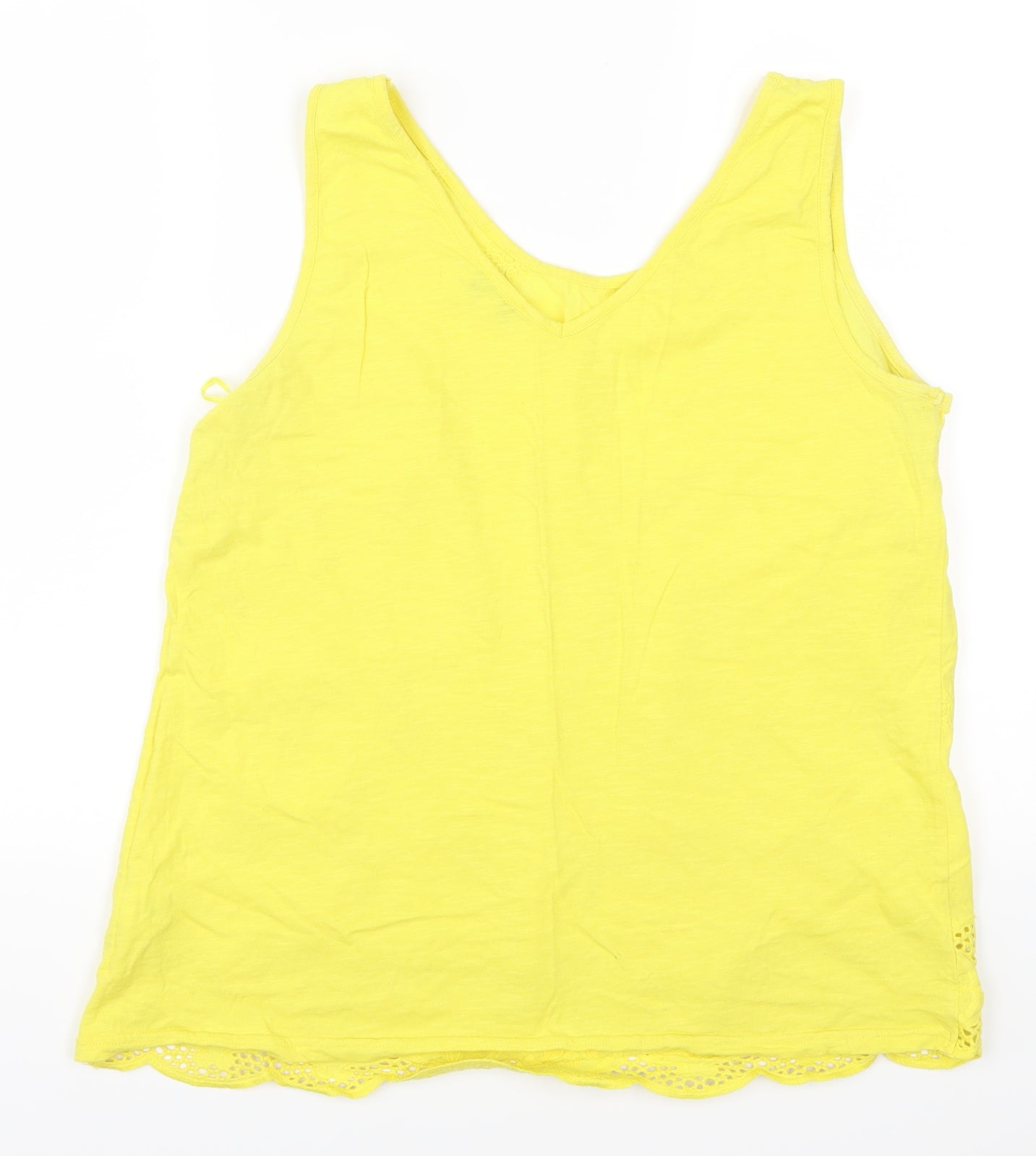 Papaya Womens Yellow Floral  Basic Tank Size 16