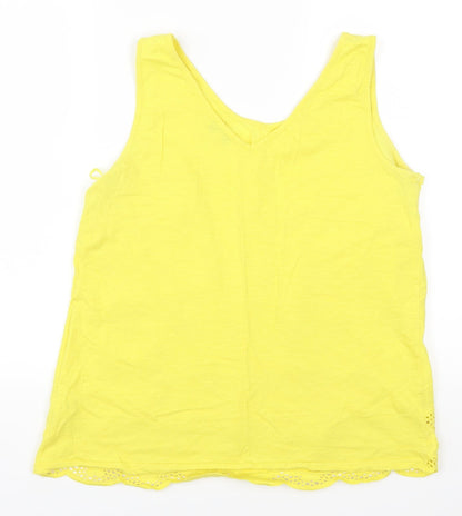 Papaya Womens Yellow Floral  Basic Tank Size 16