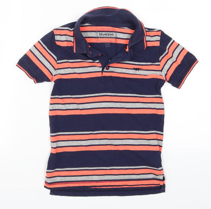 Blue Zoo Boys Blue Striped  Basic Polo Size 5-6 Years  - Pink