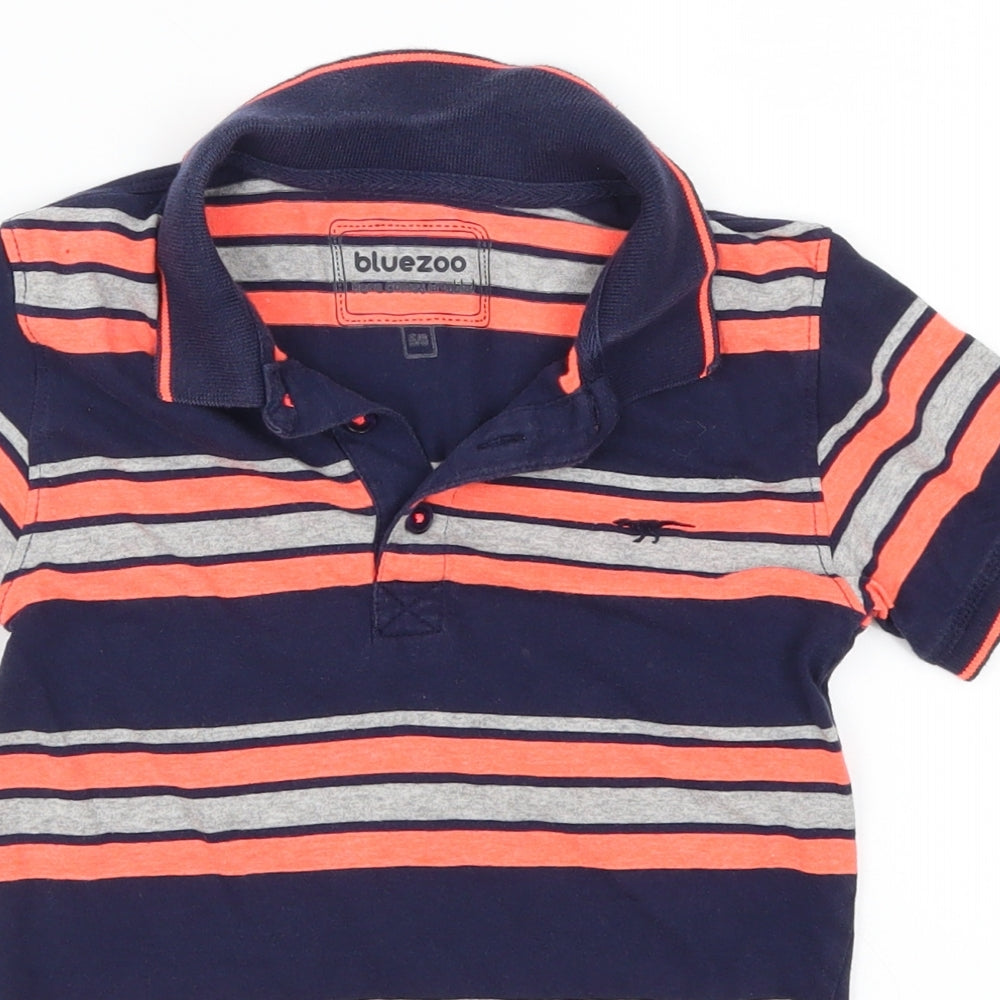 Blue Zoo Boys Blue Striped  Basic Polo Size 5-6 Years  - Pink