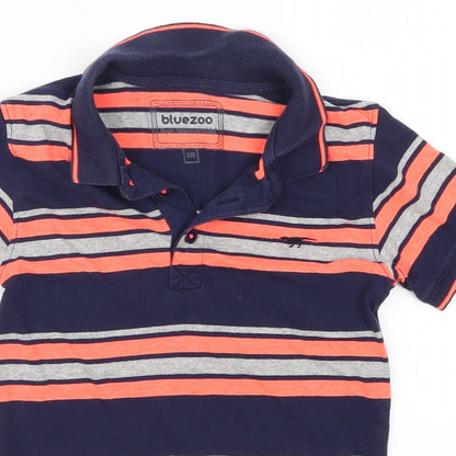 Blue Zoo Boys Blue Striped  Basic Polo Size 5-6 Years  - Pink