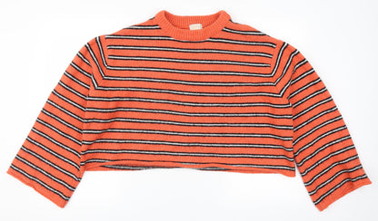 Lauren Taylor Womens Pink Striped  Pullover Jumper Size L