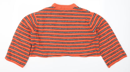 Lauren Taylor Womens Pink Striped  Pullover Jumper Size L