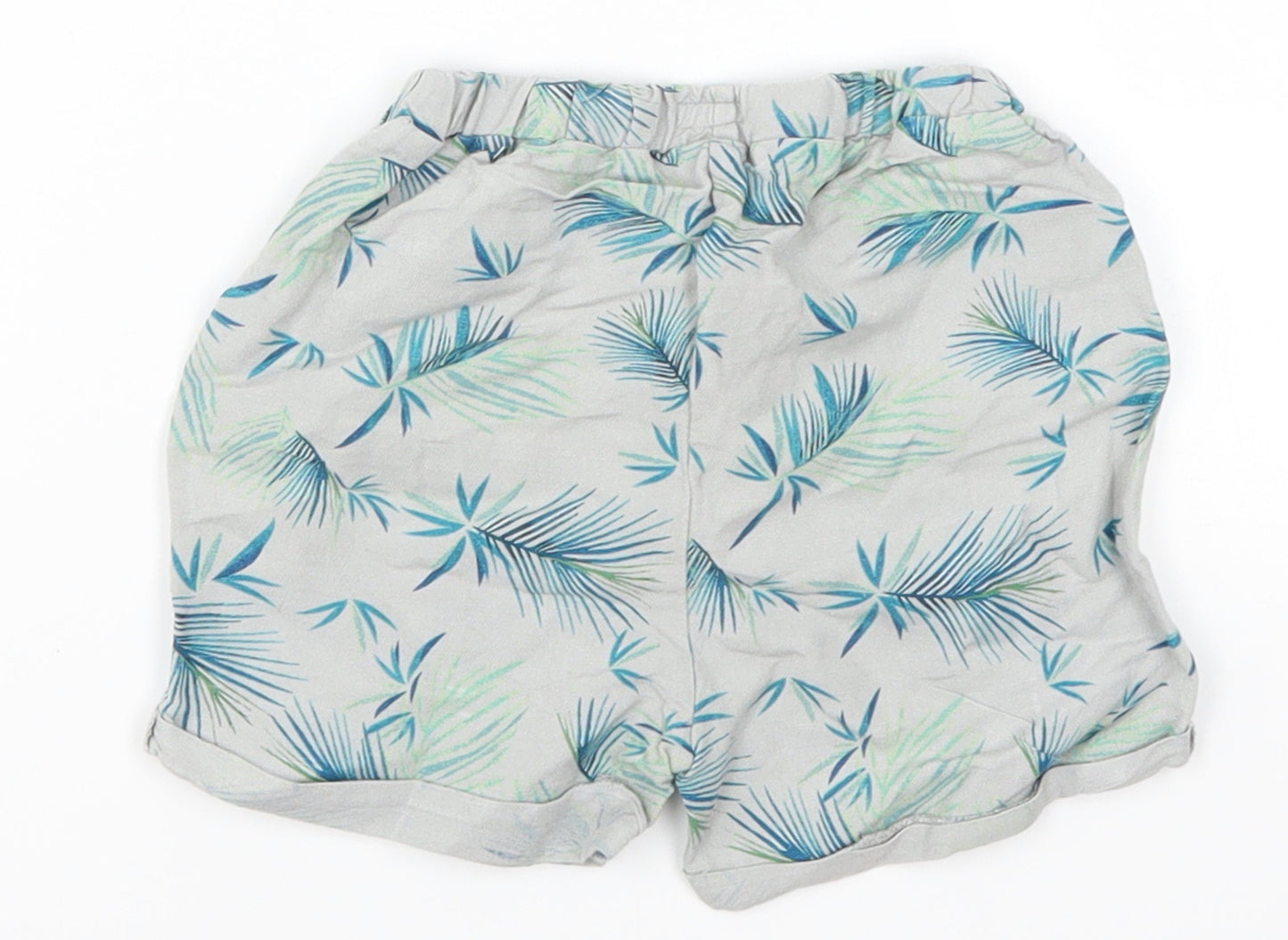 mamas & papas Boys Grey   Cropped Trousers Size 18-24 Months  - Leaf Print