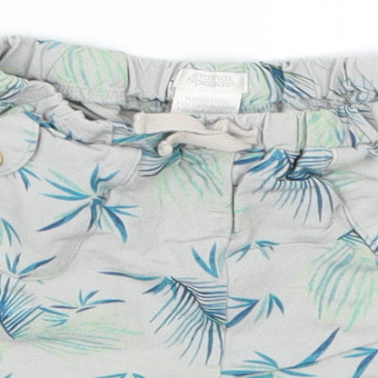 mamas & papas Boys Grey   Cropped Trousers Size 18-24 Months  - Leaf Print