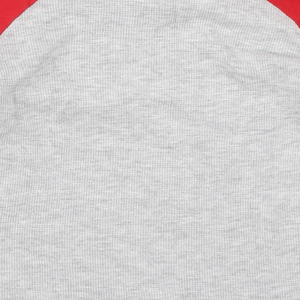 Matalan Boys Blue Colourblock  Basic T-Shirt Size 7 Years  - Red and Grey