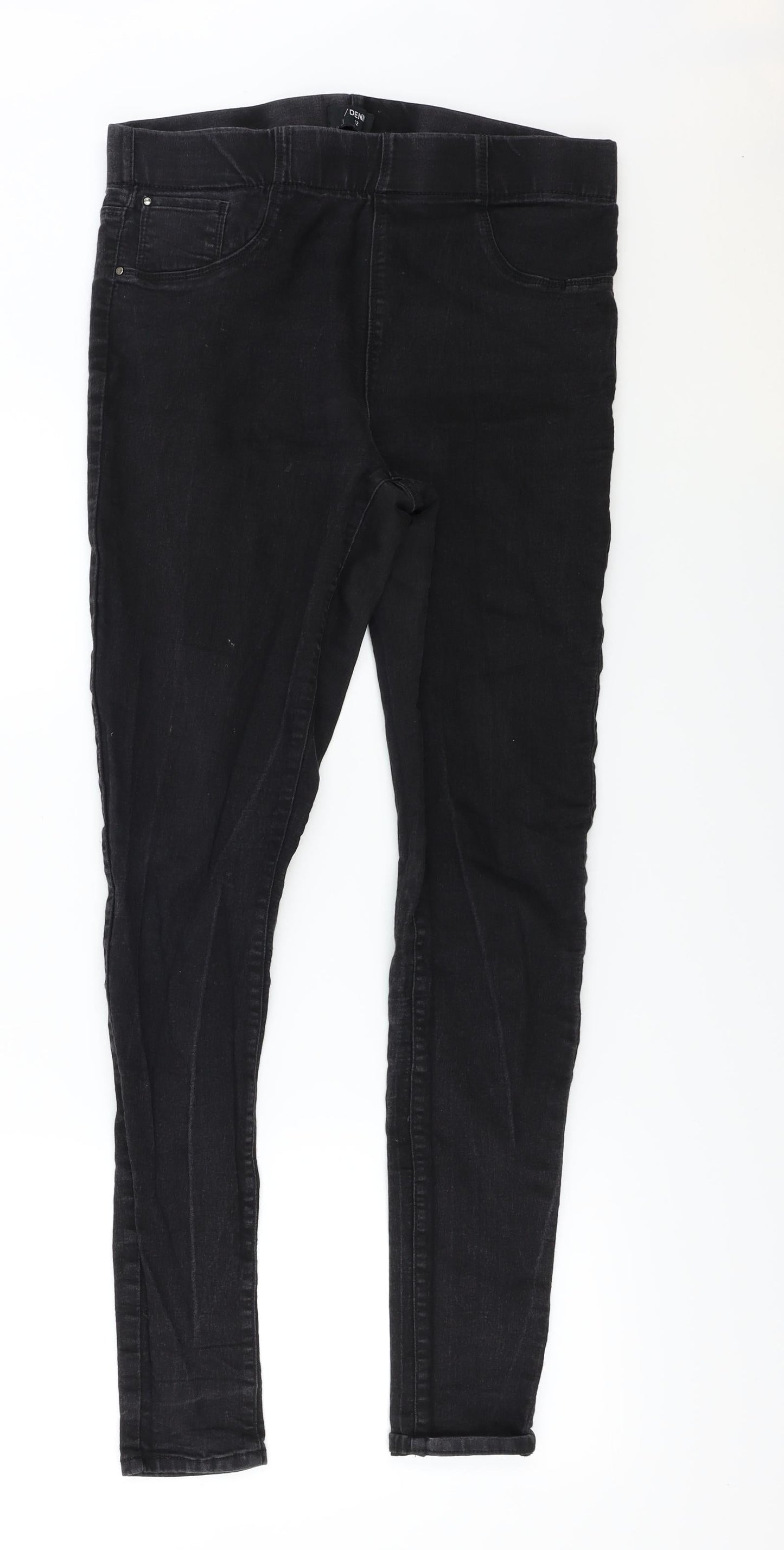 Womens UK Size 12 Denim Regular Fit Skinny Black Jeans
