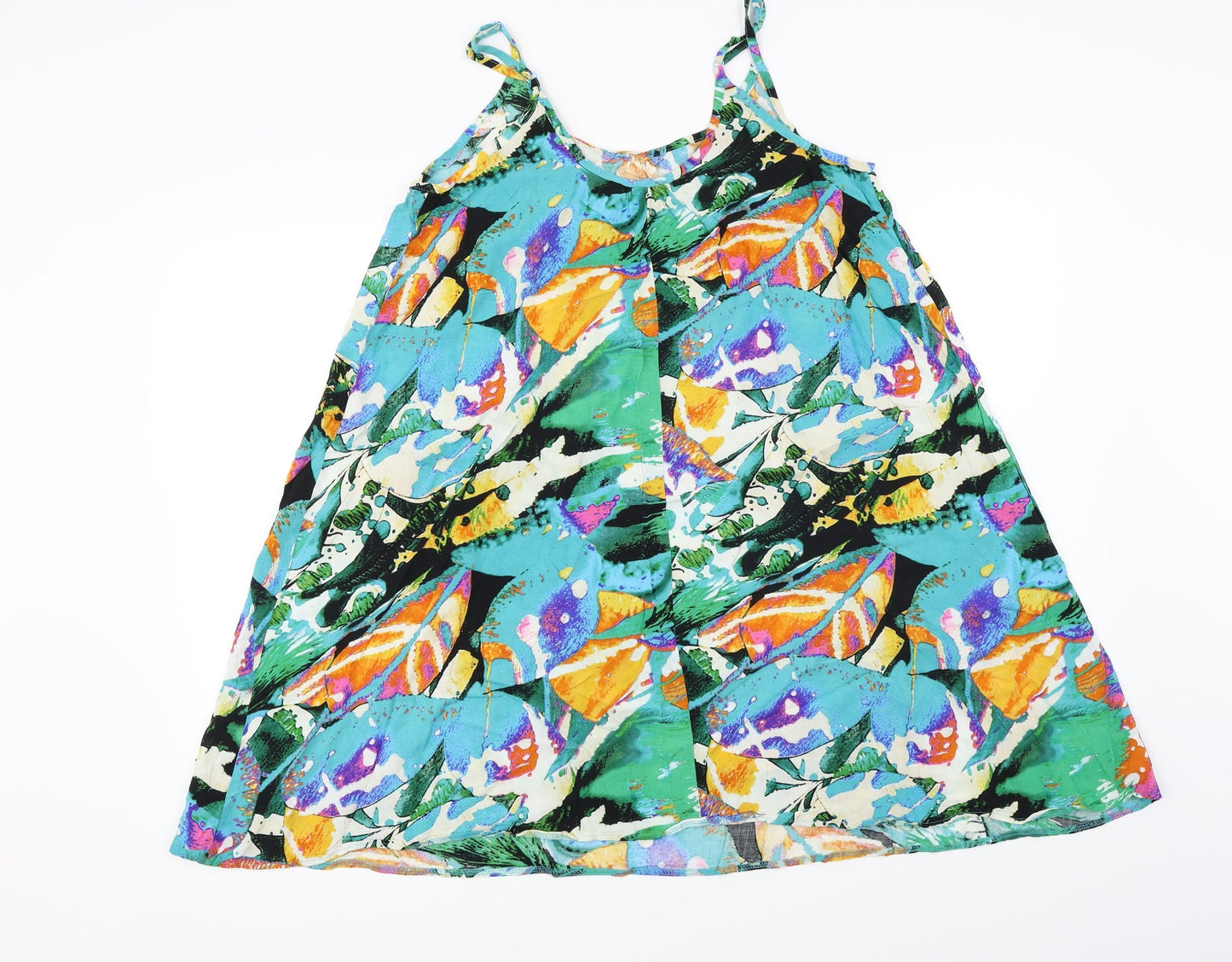 Papaya  Womens Green Floral  Basic T-Shirt Size M